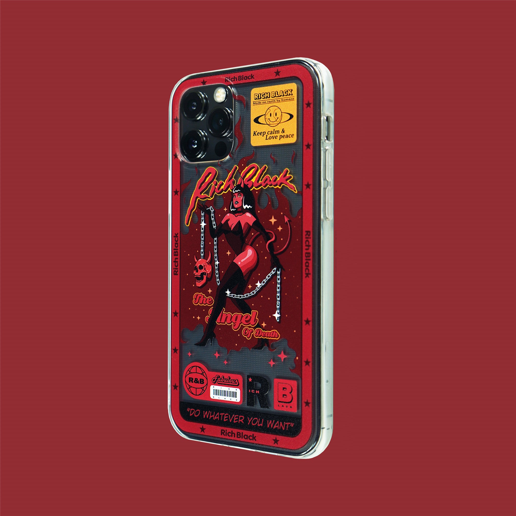 Skull Meteor Angel Transparent Phone Case Suitable For