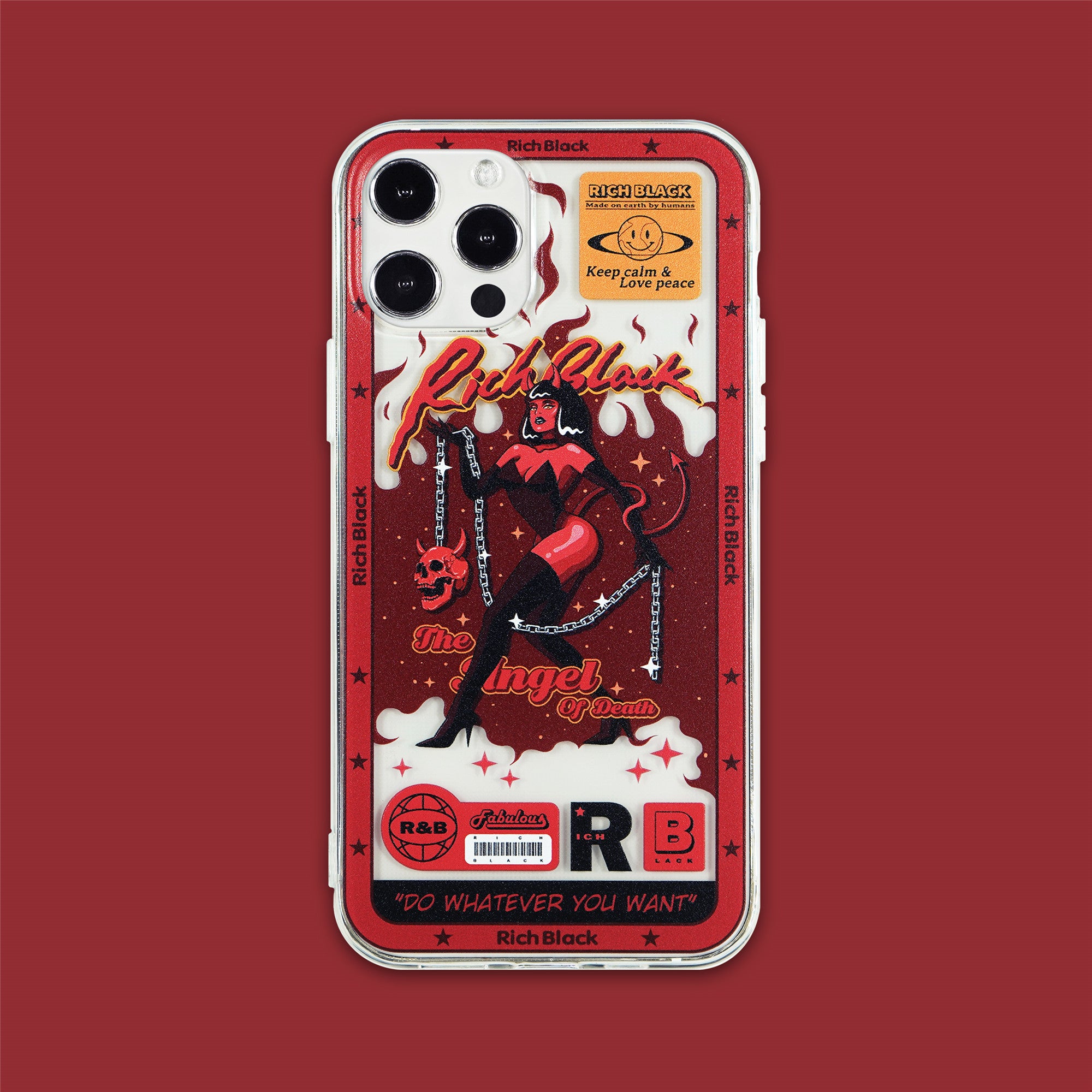Skull Meteor Angel Transparent Phone Case Suitable For