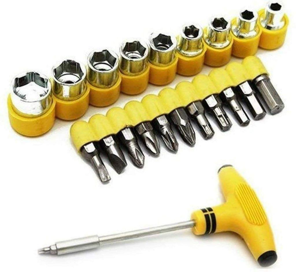T Shape Screwdriver Set Batch Head Ratchet Pawl Socket Spanner Hand Tools