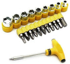 T Shape Screwdriver Set Batch Head Ratchet Pawl Socket Spanner Hand Tools