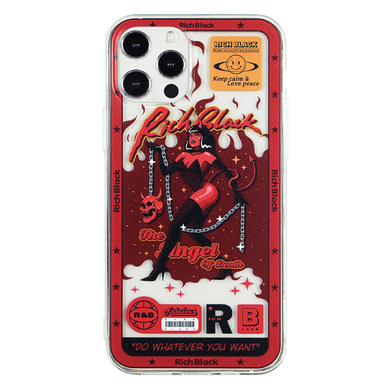 Skull Meteor Angel Transparent Phone Case Suitable For